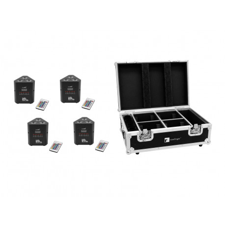 Set 4x AKKU TL-3 TCL QuickDMX + Case with charging function Eurolite