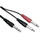 Cablu Jack 6,3 tata stereo la 2 Jack 6,3 tata mono Line MCA-202