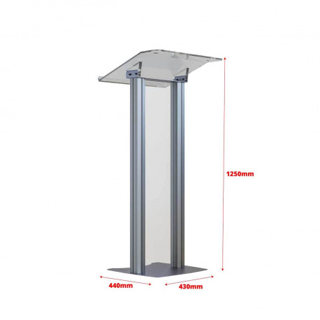 Pupitru pentru conferinta din plexiglas si aluminiu Partysound PCF-Basic/S