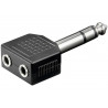 Adaptor Jack 6.3 tata stereo - 2 x Jack 3.5 mama stereo Monacor NTA-196