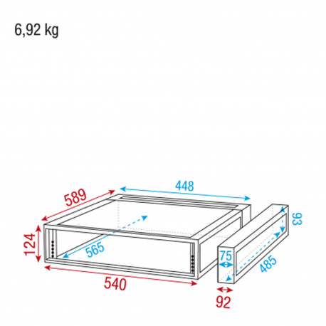 Rackcase DoubleDoor case 2U DAP Audio