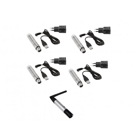 Set QuickDMX 1x Transmitter + 4x AKKU Receiver Eurolite 20000901