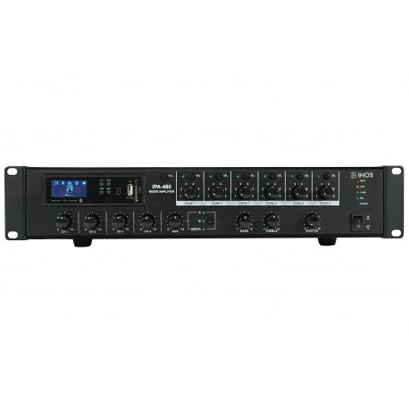 Amplificator PA 100V, 480W si 6 zone, IHOS IPA-480