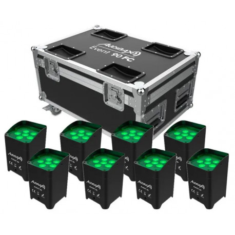 Pachet lumini LED Audibax 8x Event 90 + Event 90 FC Fight Case