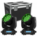 Pachet 2x moving head Audibax 2x Iowa Pix 300 + Flightcase Doble 