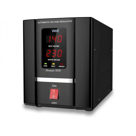 Stabilizator automat de tensiune cu servomotor Well Constant 1000VA/600W