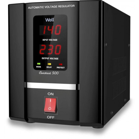 Stabilizator automat de tensiune cu servomotor Well Constant 500VA/300W
