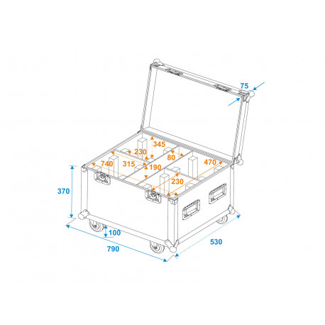 Flightcase pentru 4x TMH-X4 Roadinger 31001061