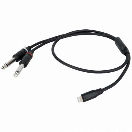 Cablu audio Lightning la 2 Jack 6.3 tata, mono DAP Audio FL-101150-1.5m