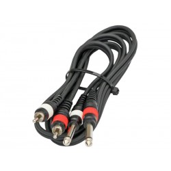 Cablu 2xRCA tata - 2x jack 6,3mm mono, 1.5m, JB Systems 2-0430-2xjack JB Systems 2-0430 (1215)