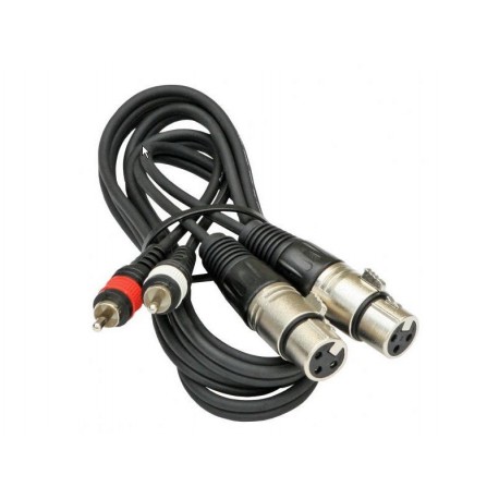 Cablu 2xRCA tata - 2x XLR mama, 1,5m, JB Systems 2-0440