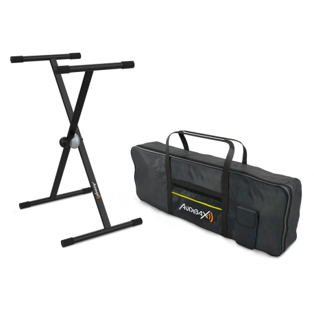 Pachet stativ claviatura + husa Audibax Onyx Pack Single Black