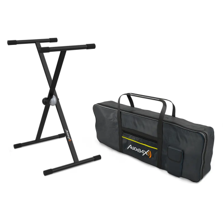 Pachet stativ claviatura + husa Audibax Onyx Pack Single Black