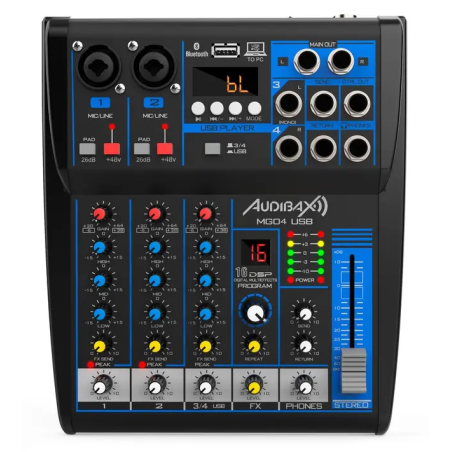 Mixer Audibax MG04 USB Black