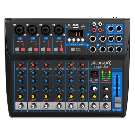 Mixer Audibax MG08 USB Black