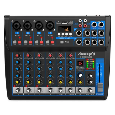 Mixer Audibax MG08 USB Black