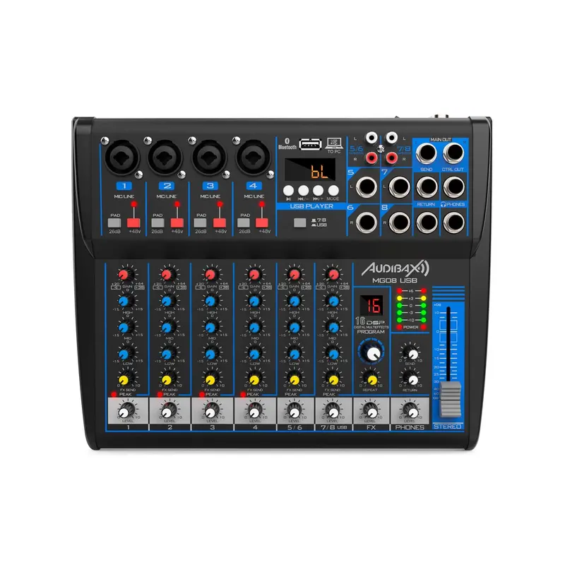 Mixer Audibax MG08 USB Black