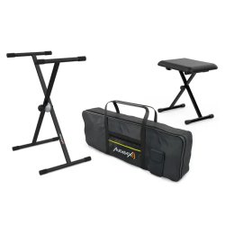 Pachet stativ claviatura + scaun + husa Audibax Onyx Pack Black