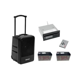Set Sistem Wireless Portabil PA OMNITRONIC MOM-10BT4 + CD Player + 2 x acumulatoare