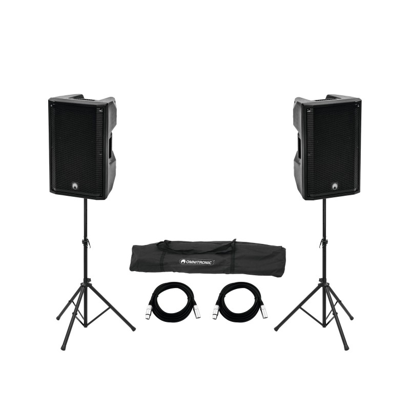 Set sistem audio activ OMNITRONIC Set 2x XKB-215A + stativ difuzor MOVE MK2