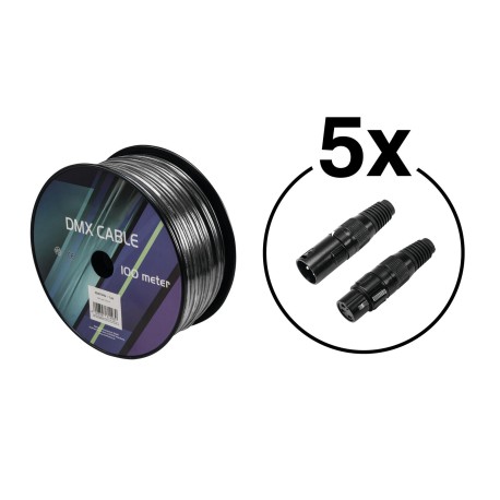 Set cablu DMX 2x0.22 100m 100m + 10 x conectori XLR EUROLITE 20000429