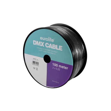 Set cablu DMX 2x0.22 100m + 40 conectori DMX EUROLITE 20000431