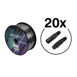 Set cablu DMX 2x0.22 100m + 40 conectori DMX EUROLITE 20000431