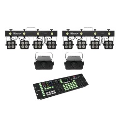 Set compact 8 proiectoare LED KLS-180 + 2 efecte apa LED WF-40 + controller EUROLITE 20000435