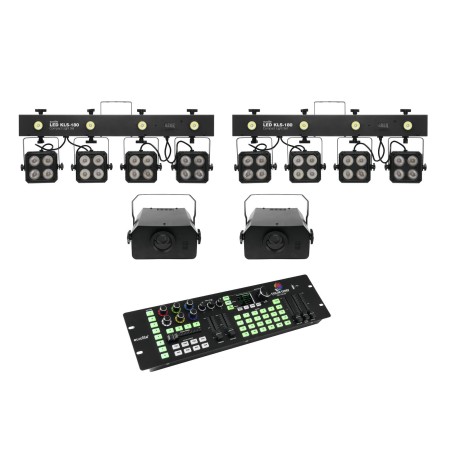 Set compact 8 proiectoare LED KLS-180 + 2 efecte apa LED WF-40 + controller EUROLITE 20000435