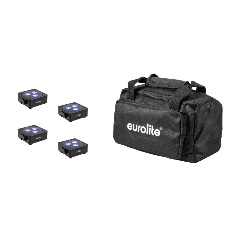 Set 4 reflectoare LED AKKU Flat Light 3 + soft-bag EUROLITE 20000474