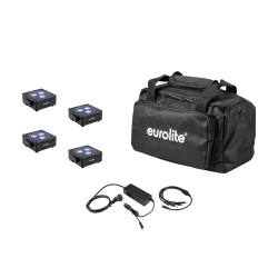Set 4 reflectoare LED AKKU Flat Light 3 + adaptor + soft-bag EUROLITE 20000476