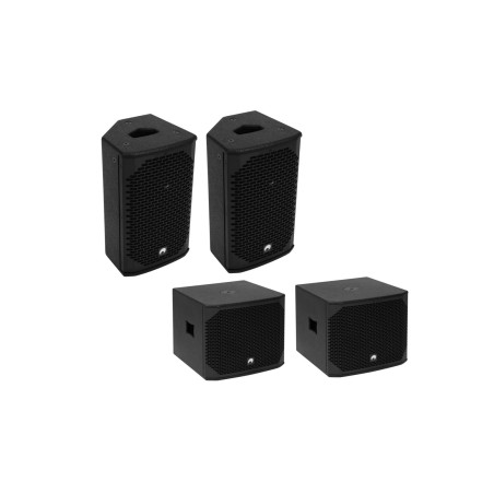 Set 2 boxe pasive Omnitronic AZX-208 + 2 x subwoofere PA AZX-112