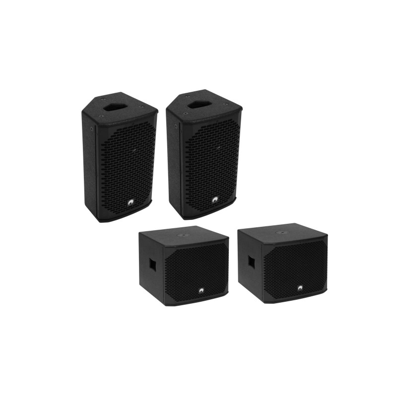 Set 2 boxe pasive Omnitronic AZX-208 + 2 x subwoofere PA AZX-112