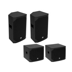 Set 2 boxe pasive Omnitronic AZX-215 + 2 x subwoofere PA AZX-118