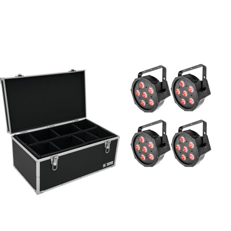 Set 4 Spoturi Color Changer LED SLS-6 TCL Spot + cutie transport EUROLITE 20000632