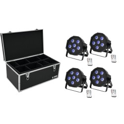 Set 4 proiectoare de podea LED SLS-603 TCL UV Floor + cutie transport EUROLITE 20000633