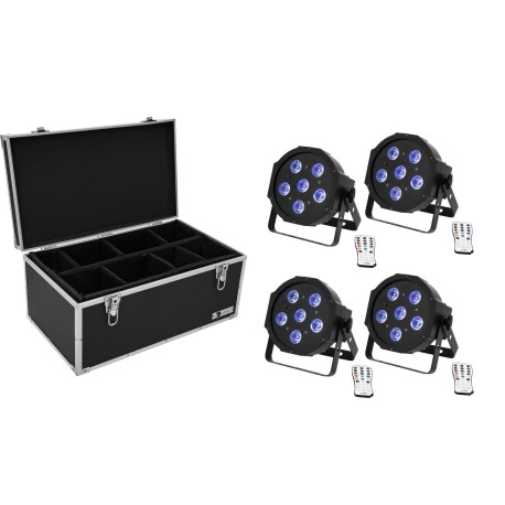 Set 4 proiectoare de podea LED SLS-603 TCL UV Floor + cutie transport EUROLITE 20000633