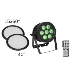 Set Proiector LED de exterior LED IP PAR 7x8W QCL + 2 discuri difuzoare EUROLITE 20000670