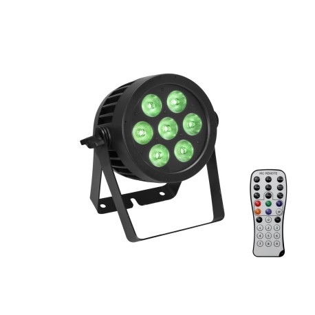 Set Proiector LED de exterior LED IP PAR 7x8W QCL + 2 discuri difuzoare EUROLITE 20000670