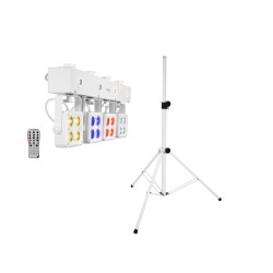 Set compact cu 4 proiectoare LED KLS-180 alb EUROLITE + stativ BS-2 EU Omnitronic