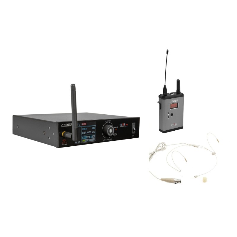 Set lavaliera wireless PSSO WISE ONE + BP + casti 823-832/863-865MHz