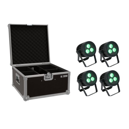 Set 4 Proiectoare de exterior LED IP PAR 3x8W SCL Spot + cutie transport EUROLITE 20000846