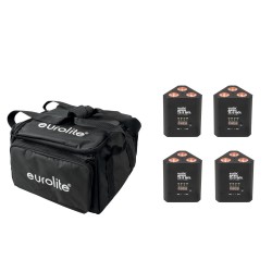 Set 4 Proiectoare pentru truss AKKU TL-3 QCL RGB+UV Trusslight + soft-bag EUROLITE 20000852