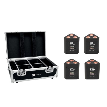 Set 4 Proiectoare pentru truss AKKU TL-3 QCL RGB+UV Trusslight + cutie reincarcare EUROLITE 20000854