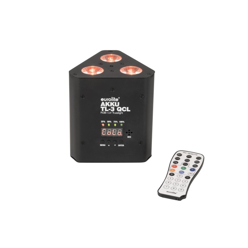 Set 4 Proiectoare pentru truss AKKU TL-3 QCL RGB+UV Trusslight + cutie reincarcare EUROLITE 20000854