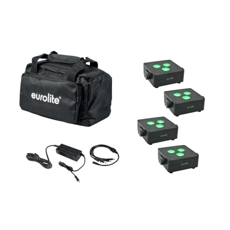 Set 4 Reflectoare LED AKKU IP Flat Light 3 + incarcator + soft-bag EUROLITE 20000860