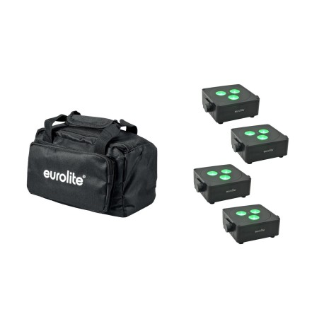 Set 4 Reflectoare LED AKKU IP Flat Light 3 + soft-bag EUROLITE 20000861