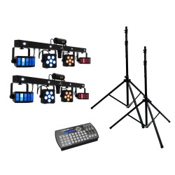 Set Bara cu lumini LED KLS Laser Bar PRO + controller + 2 stative EUROLITE 20000868