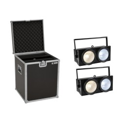 Set 2x Audience Blinder 2x100W LED COB CW/WW + cutie transport EUROLITE 20000903