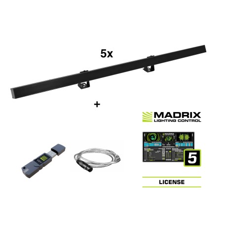 Set 5x Pixel Tube LED PR-100/32 + Software Madrix EUROLITE 20000908